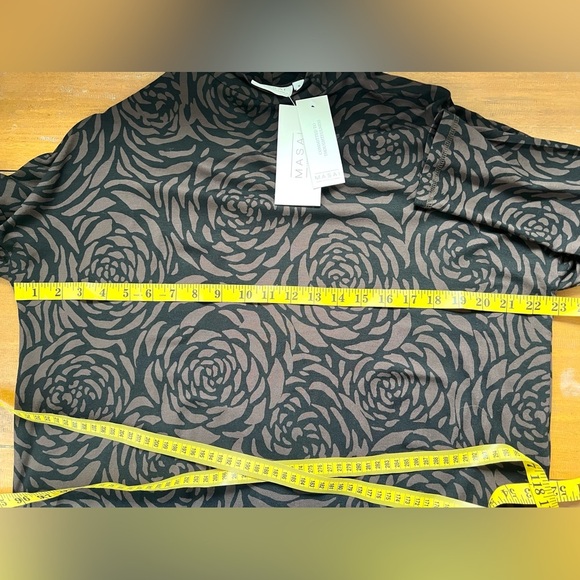 Masai Copenhagen Gretha Tunic Coffee Bean Brown Black Floral Modern Eco Friendly - Picture 16 of 17